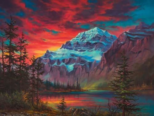 Puzzles 1000 Teile - Buntes Landscapes Painting - Abstrakte Kunst Puzzle - Ältere Menschen Gedächtnis Kognitions Spiele - Familie Stress Relief Spielzeug Wd01Zt