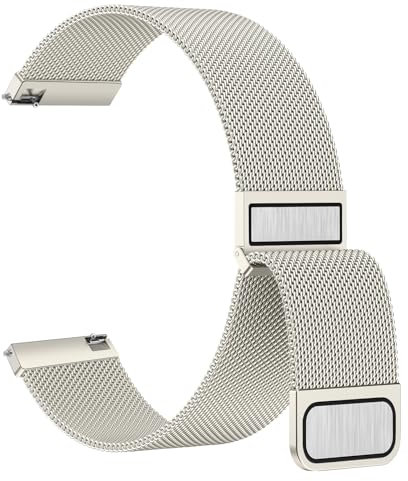 Meliya Bracelet de Montre 20mm pour Montre Connectée Femme Homme, Smartwatch Universelle, Acier Inoxydable en Métal, Bracelets de Rechange de à libération Rapide