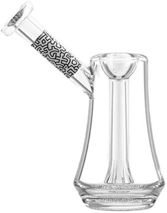 K.Haring Glass Bubbler Glass Portable Waterpipe Mini Bong, 15cm (Black & White)