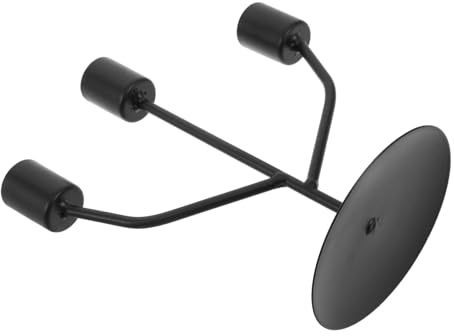 Toyvian Triple Metal Candle Holder Cast Iron Candelabra Vintage Taper Candlestick Stand for Wedding Dining Table Home Decor Event Centerpiece