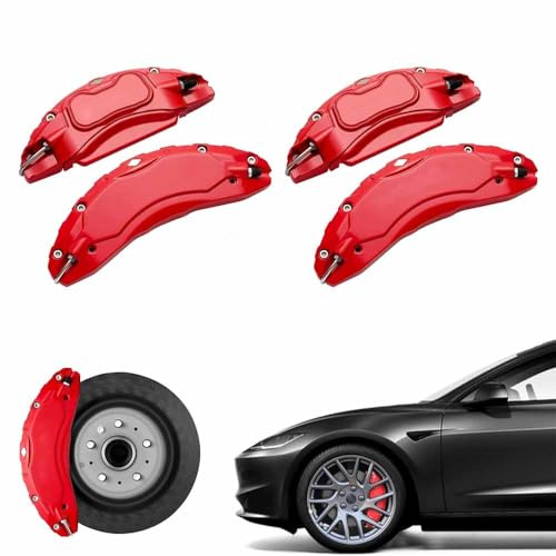 PANGUYN 4 Pezzi Copripinze Freno Lega di Alluminio Adatti per Audi A4 B9 2016-2024, Accessori Sistema Frenante Sportivo Protezione Pinze,A