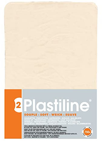 Jacques Herbin Jacques Herbin 7150T - Plastilin für den Modellbau, 750g, zum modelieren, HG50, flexibel, 1 Block, Elfenbein