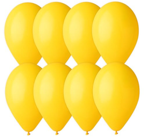 8 Luftballons gelb, 23-25 cm / 10 inch