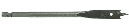 Milwaukee 1200SPE Flat Wood Drill Bit Diameter 12 mm Length 152 mm Hex Shank 1/4 Inch with Centre Point
