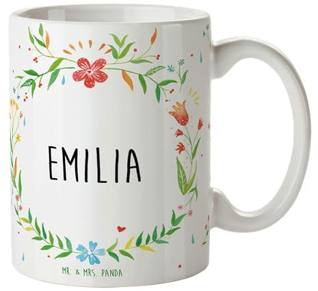 Mr. & Mrs. Panda Tasse Emilia - Geschenk, Teetasse, Schöne Teetassen, Kaffeebecher, Tasse Motive, Kaffeetassen
