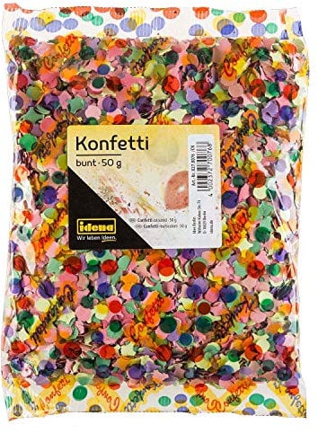 Idena 8270076 - Confetti, 50 g, Multicolor, de papel, decoración, cumpleaños, carnaval, fiesta temática