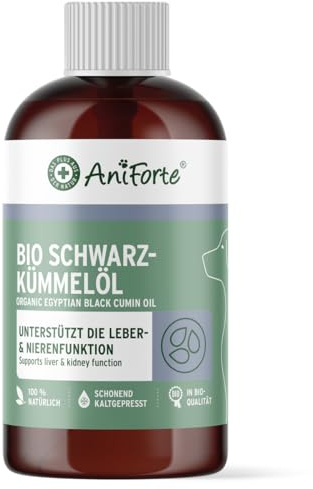 AniForte Bio Ägyptisches Schwarzkümmelöl für Hunde & Pferde 500ml - Kaltgepresstes, natürliches Schwarzkümmel Öl, Barf Zusatz in Premium Qualität, Recyclebare Verpackung