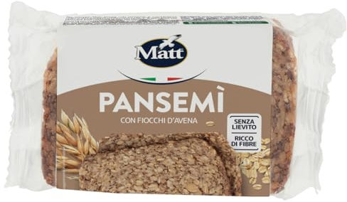 Matt Pansemì Fette di Pane Vegan con Semi 100% Vegetale, Ricco di Fibre e senza Lievito, 300g