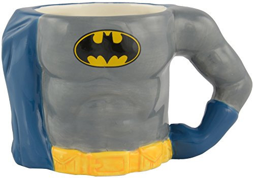 Batman Tasse 3D Body“, ca. 350 ml – 0122123 Tazza, Ceramica, Grigio, 12.8 x 7.6 x 7.7 cm