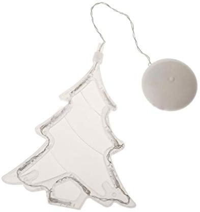 ledmomo Árbol de Navidad luces, 8 LED batería Alimentado por Hängende – Luz de ventana con ventosa Ventana colgantes de decoración para Navidad (Pure White Light)