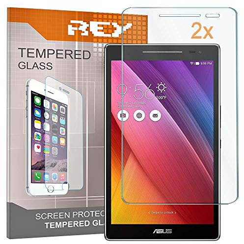 REY 2X Protector de Pantalla para ASUS ZENPAD 8 Z380C, Cristal Vidrio Templado Premium, Táblet