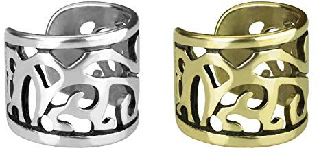 beyoutifulthings Ohr-klemme VINTAGE DESIGN CUT OUT SET Ohringe Ohr-ringe Ohr-clip Fake-Piercing Messing Silber Gold