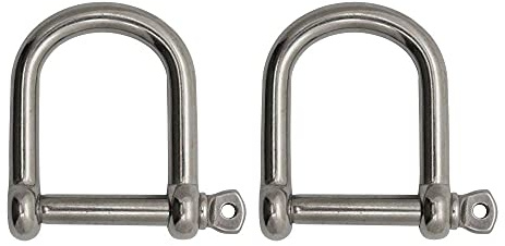 Extreme Max 3006.8231.2 BoatTector Stainless Steel Wide D Shackle - 3/8, 2-Pack