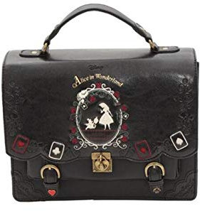MYYDD Alice in Wonderland Poker Lolita Bag klein Viereckige Damen hombros stur kleines Damen Handtasche, Schwarz