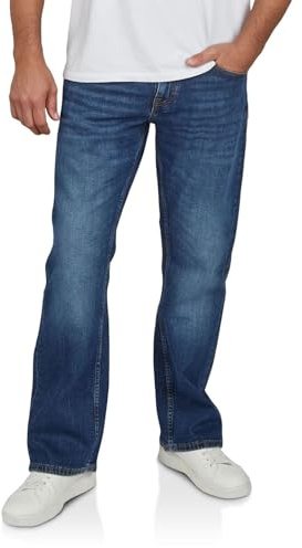 MUSTANG Jeans Herren Stretch Oregon Bootcut Jeanshose Hose Denim, Größe:W 36 L 30, Farbe:Mid Blue (-882)