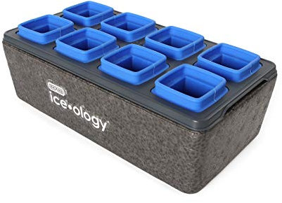 Dexas Ice•Ology Silicone Clear Ice Maker Tray - 8 Count Cube Tray, 1.375 Inch Square Cubes for Crystal Clear Craft Cocktails