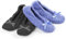 isotoner Women's 2 Pack Ballerina Slipper Ballet Flat, Periwinkle Quilted, Ash Solid, 9.5/10 UK