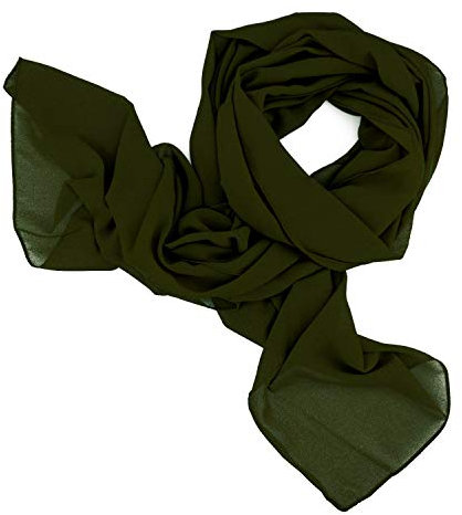 DOLCE ABBRACCIO by RiemTEX Schal Damen SWEET LOVE Stola Chiffon Tuch in 30 Unifarben Schals und Tücher Halstücher XXL Chiffontücher in Olive Grün Halstuch für jede Jahreszeit (Olive)