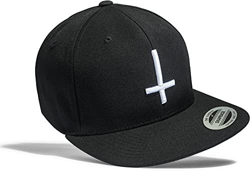 Metal Cap Flexfit Snapback : Petruskreuz - Kappe Herren & Damen Schwarz (Schwarz-Weiss)