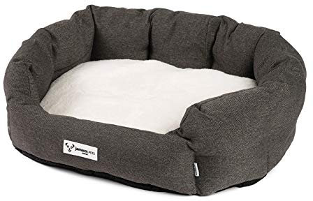 JAMAXX Hunde-Körbchen Bequem Weich, Wendekissen Waschbar Hundekorb Hundebett mit Komfort-Polsterung PDB2089 (M) 70x60, grau