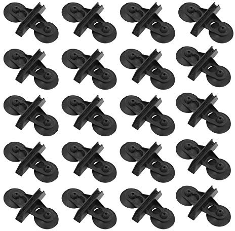 Kyuionty 20Pcs Aquarium Isolation Plate Suction Cup Divider Holders Bracket, Fish Tank Plastic Sheet Divider Suction Cup (Black)