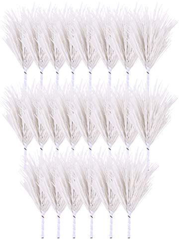 30 Stück 1 Satz Kiefernnadeln Aus Pvc Kiefernstämme Weihnachtsblumenschmuck Gefälschte Zimmerpflanze Künstliche Tannenzweignadeln Weihnachts-picks Weiß Plastik Eisendraht Strauß