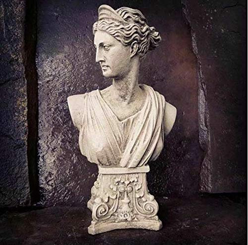 Statue de buste en pierre d'Athéna | pierre reconstituée déesse grecque en béton - Décoration extérieure de jardin