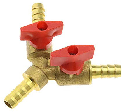 EMSea Y-Verteiler Schlauchanschluss Schlauchverbinder Abzweigventil 3 Wege Adapter 5/16 Zoll 8mm mit Absperrkugelhähnen