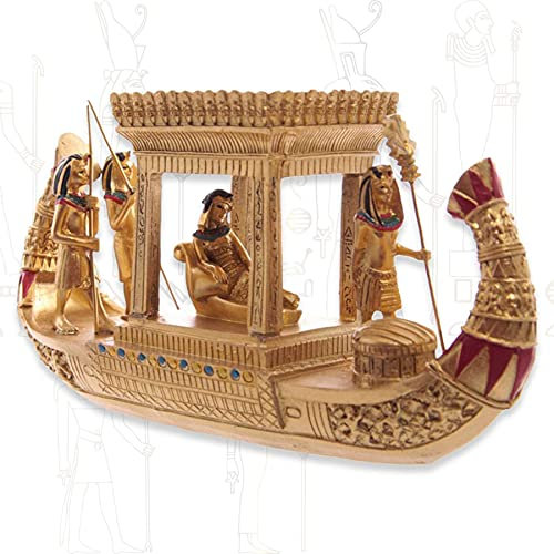 mtb more energy Deko Figur ''Boat of Cleopatra'' - goldenes ägyptisches Boot - Länge 19 cm - Dekoration Ägypten Pharao Schiff