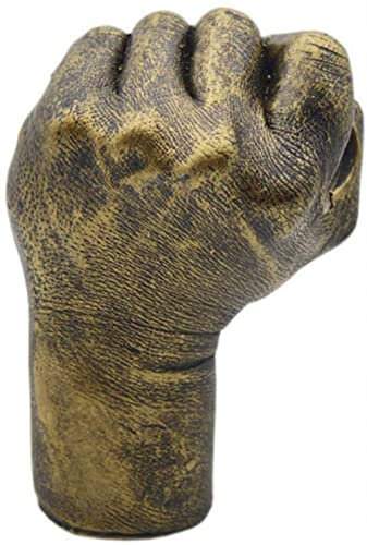 Retro Faust Skulptur Home Collection Schmuck Harz Kunsthandwerk, Geste Schreibtisch Statuen Finger Skulptur Kreatives Zuhause Wohnzimmer Schrank Regal Dekoration-Bronze