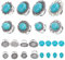SUNNYCLUE 8 Sets 2 Stile DIY Edelstein Cabochon Ringfassung Verstellbarer Ovaler Flacher Runder Ringrohlinge Und Ovaler Türkis Cabochons Für Frauen Anfänger DIY Ringschmuckherstellung