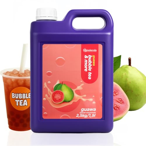 Molecula Bubble-Tea-Sirup Guave 2,5kg, 1900ml, Vegan 1:10, IFS-zertifiziert | Exotische Fruchtnote, Für Limonaden, Cocktails, Eis Und Desserts, Glutenfrei, Laktosefrei, Mit Pull-Push-Spender