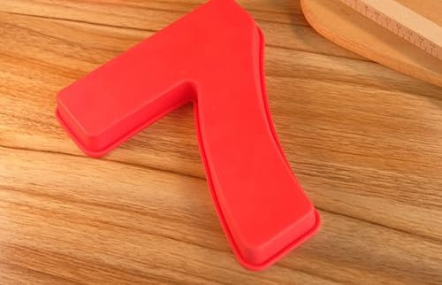 ELMACRAFT Number 7 Cake Tin 8'' Large Silicone Number 7 Baking Tin Moulds Baking Pans BPA Free for Birthday and Wedding Anniversary (7 Number)-MY159
