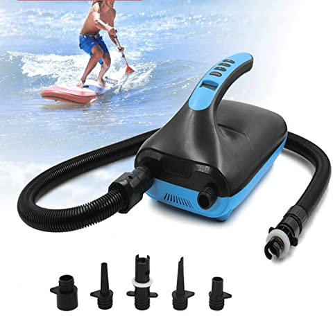 Gonfleur Electrique Paddle Pompe 20 Psi avec Batterie Rechargeable pour Gonfler et Dégonfler, Pompe de Planche à Pagaie pour Sup avec 6 Buses, Fonction D'arrêt Automatique,Blue