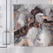 ASDCXZ Marmor Duschvorhang 180x180 cm, Modern Abstrakt Kunst Schwarz Gold Grey Marmor Optik Textur Bad Waschbar Duschvorhänge Polyester Textil Wasserdicht Badevorhang für Badewanne mit 12 Haken