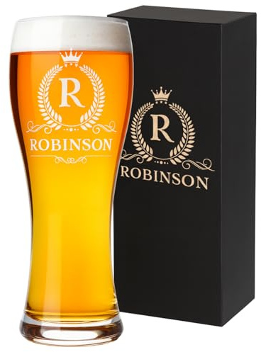 Gifts Inscribed Personalized Pilsner Beer Glass 16 oz – Engraved Tall Pint Glass Custom Designs – Unique Beer Gift for Men, Dad, Groomsmen, Weddings, Birthdays, Father’s Day