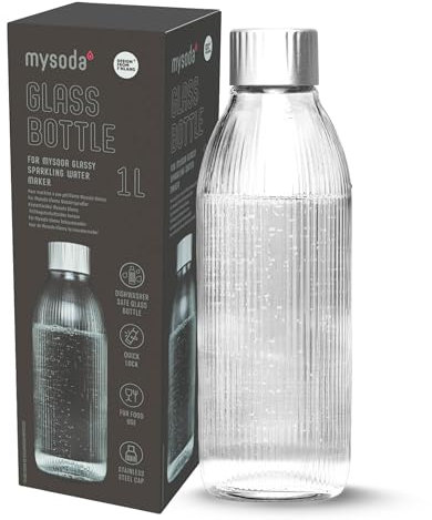 Mysoda Glasflasche KOMPATIBEL Glassy Wassersprudler, 1 Liter