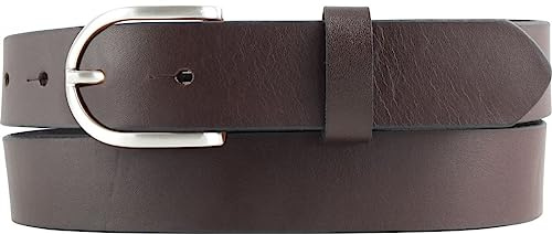 BELTINGER Überlängen-Gürtel für Damen aus Vollrindleder 3 cm | Ledergürtel mit silberner Gürtelschnalle 30mm | Hochwertiger Damen-Gürtel