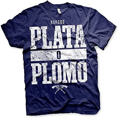 Narcos - Plata o Plomo T-Shirt - Navy - X-Large Navy XXL