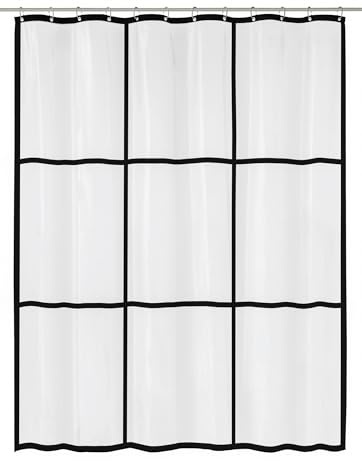 Kleine Wolke Rideau de Douche PEVA Brooklyn Transparent 180 x 200 cm | Certifié OEKO-TEX, sans PVC, absolument étanche, bande de trous renforcée, en PEVA