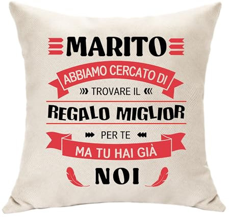 San Valentino Regali per il Marito da Moglie Originale Copricuscino del Marito Ricordo per gli Uomini Regali di Famiglia Marito Idee Anniversario di Compleanno Natale Regali da Noi (Marito-Noi)