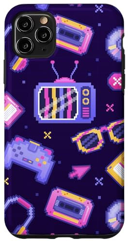 Hülle für iPhone 11 Pro Max Case Lila Retro Gaming Funky Gamer Vintage Videospiel