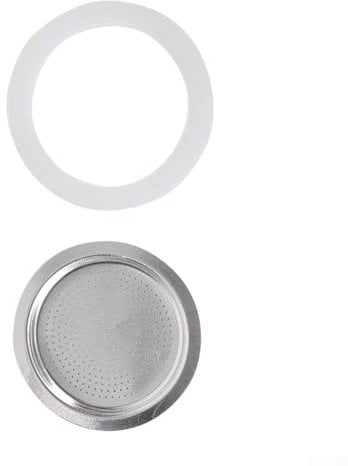 Hasaller Moka Rubber Seal,Silicone Rubber With Filter Replacement Gasket Seal For Coffee Espresso Moka Stove Pot Express pot(2 cup+sieve)