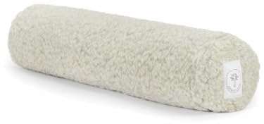 Spirit Love Merino Schafwolle Yoga Bolster | Yogarolle mit Bio-Buchweizenschalen | Einstellbare Füllung | Weiche Naturwolle Waschbarer Bezug | Reisefreundlich | Mit Tragetasche | Runde 70x13cm - Grau