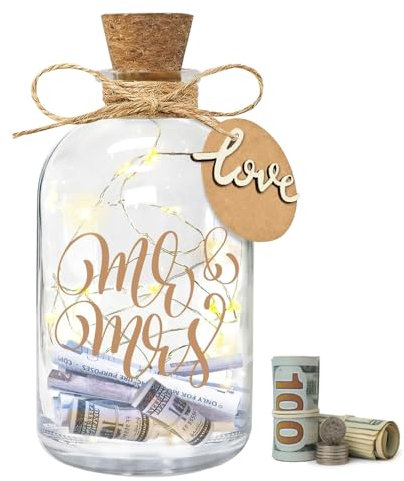 LYPPUL Bouteille lumineuse LED de mariage, bouteille lumineuse, cadeaux de mariage, bouteille lumineuse d'argent, bouteilles décoratives avec bouchons en liège, cadeaux de mariage pour jeunes mariés e