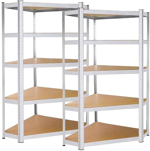 SPRINGOS Schwerlastregale Eckregale 124 x 180 x 90 cm 2 Stück