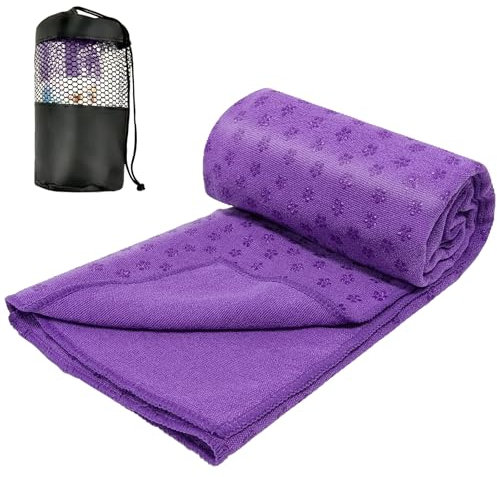 Audasi Telo per Yoga Asciugamano da Yoga Antiscivolo in Microfibra 183 * 63cm Tappetino Fitness Asciugamano Quick Dry Portable Breathable Yoga Mat Towel per Allenamento in Palestra Bikram Pilates