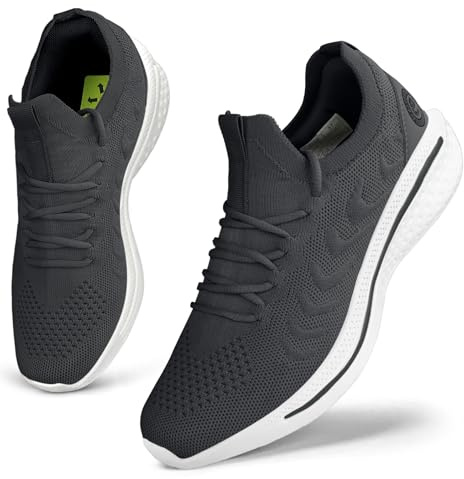 Giniros Scarpe Donna Sneakers Scarpe da Ginnastica Running Donna Corsa Camminata Tennis Outdoor Fitness Jogging Sportive Palestra Scarpe da Lavoro Leggere Traspiranti Casual Comode Grigio Scuro 38EU