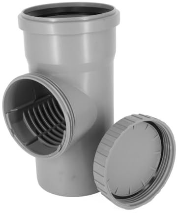 Fallrohrfilter DN 100 Ø 110 mm Grau Revisionsrohr mit Sieb Regenrohrfilter Dachrinnenfilter Reinigungsrohr Entwässerungssystem Fallrohr Dachrinnen Regenwasser Verbinder | Polypropylen