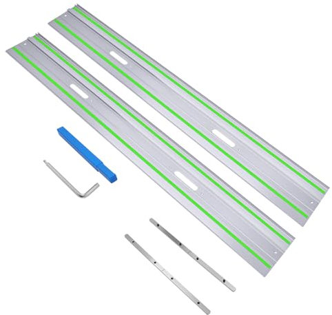 Tweaklt 110 Guide Rail Kit for Festool TS-55/TS-75 Track Saws，FS-1400/2 Guide Rail Include 2x55 Aluminum Alloy Guide Rails and 2 Guide Rail Connectors for Woodworking Projects